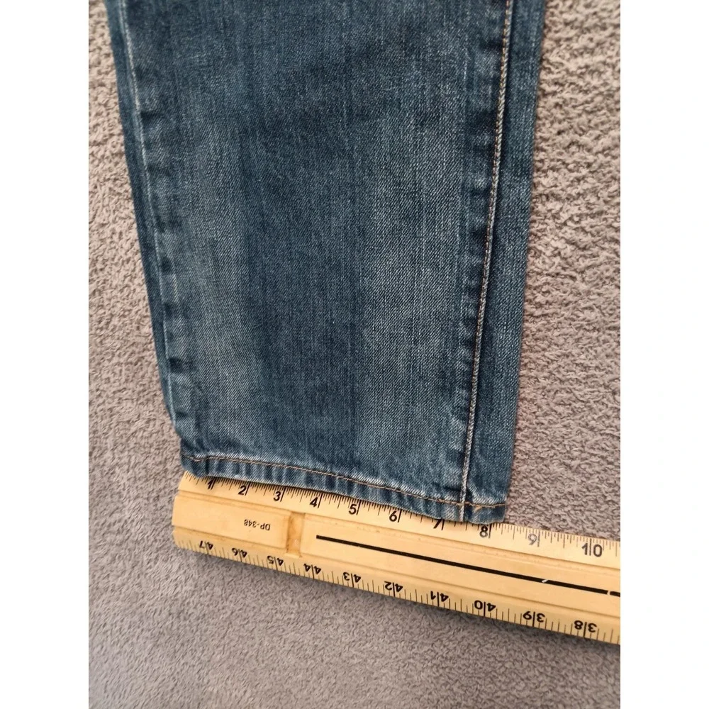 Express Rocco Slim Straight Jeans Men's 32x32 Blue Medium Wash‎ Distressed